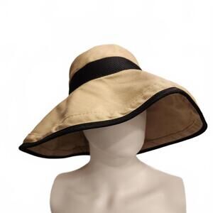 Scala Tan and Black bucket Floppy hat one size adjustable - Women's